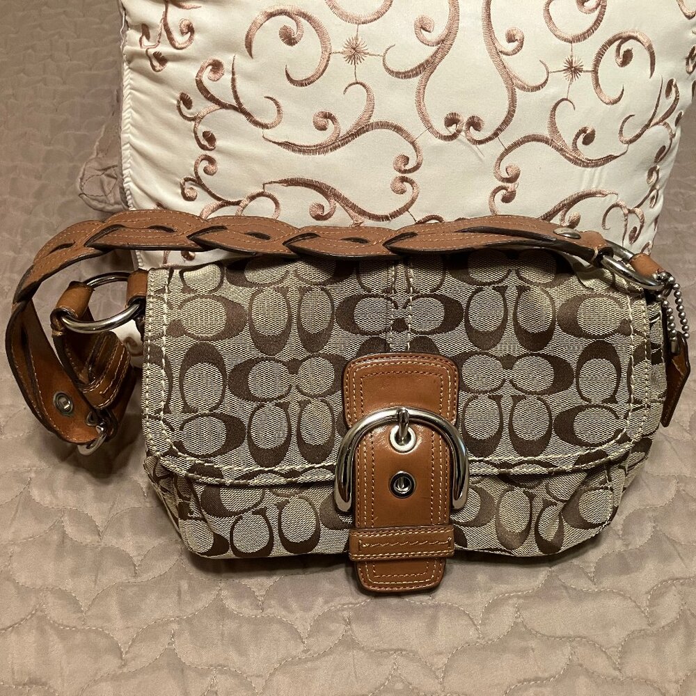 New ! Coach Signature Soho Canvas Shoulder Bag